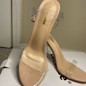 Fashion Nova “The Glass Slipper - Transparent” 4Slingback Heel with Strap